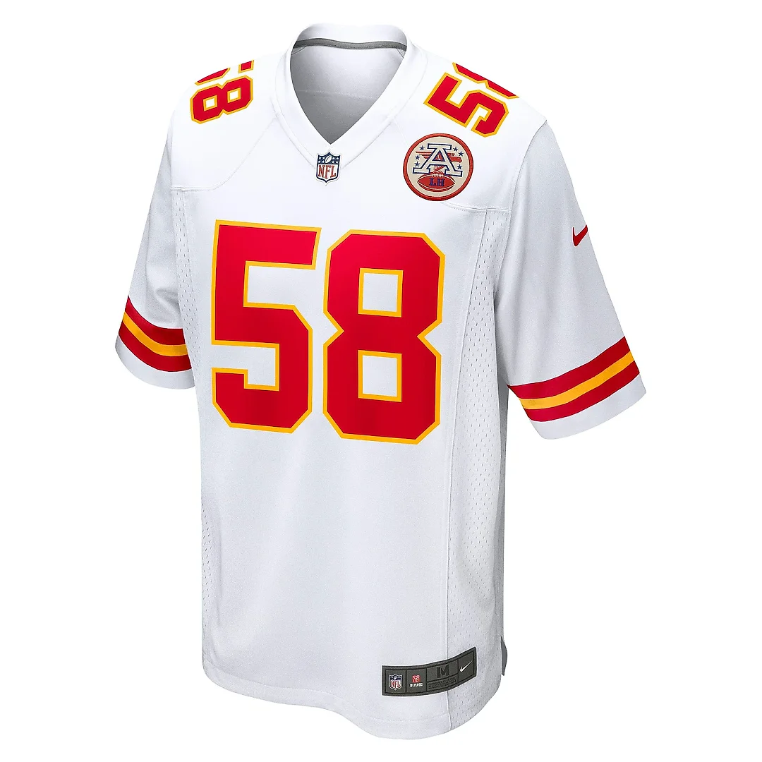 Zennovawear Men's Kansas City Chiefs Derrick Thomas White Retired Player Game Jersey
