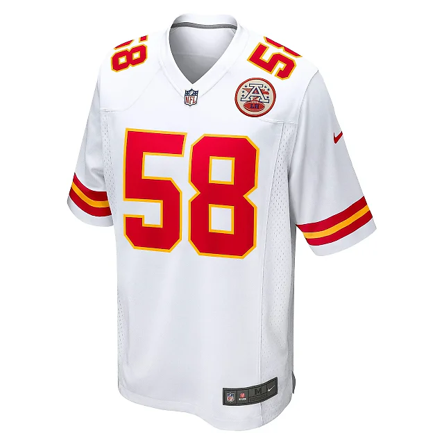 Zennovawear Men's Kansas City Chiefs Derrick Thomas White Retired Player Game Jersey