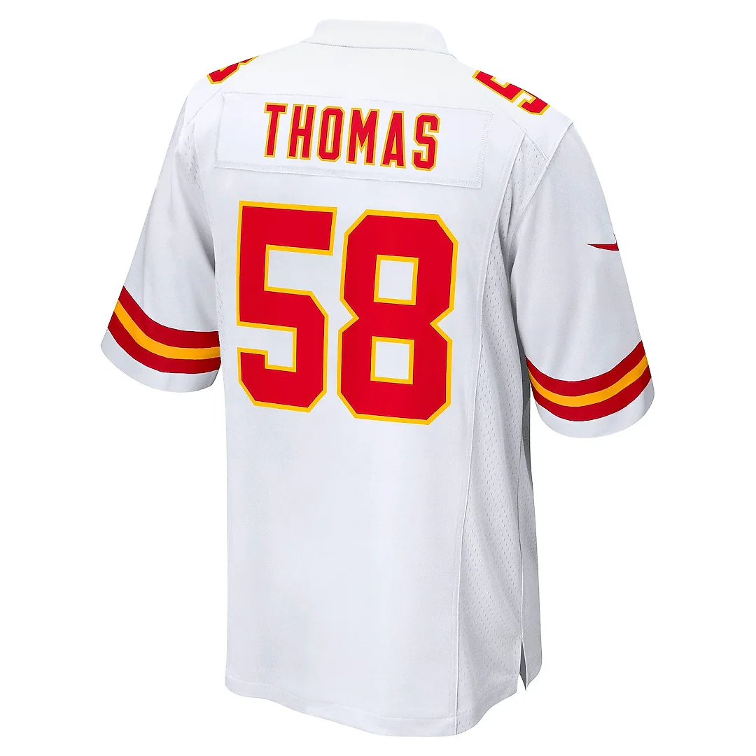 Zennovawear Men's Kansas City Chiefs Derrick Thomas White Retired Player Game Jersey