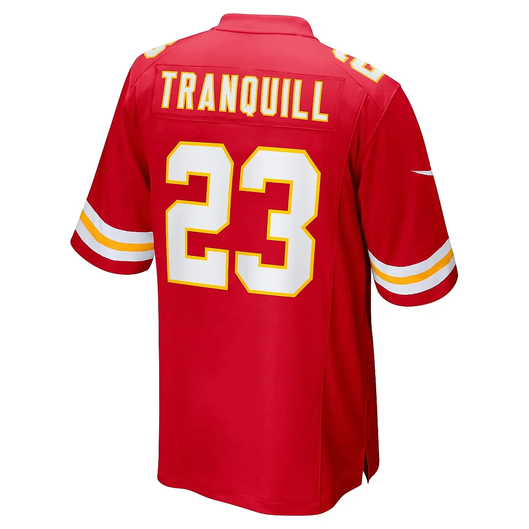 Zennovawear Men's Kansas City Chiefs Drue Tranquill Red Game Player Jersey