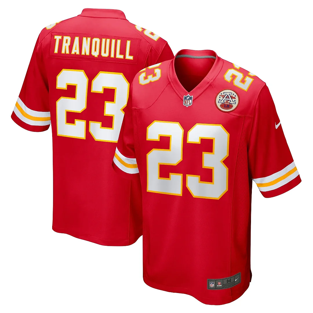 Zennovawear Men's Kansas City Chiefs Drue Tranquill Red Game Player Jersey