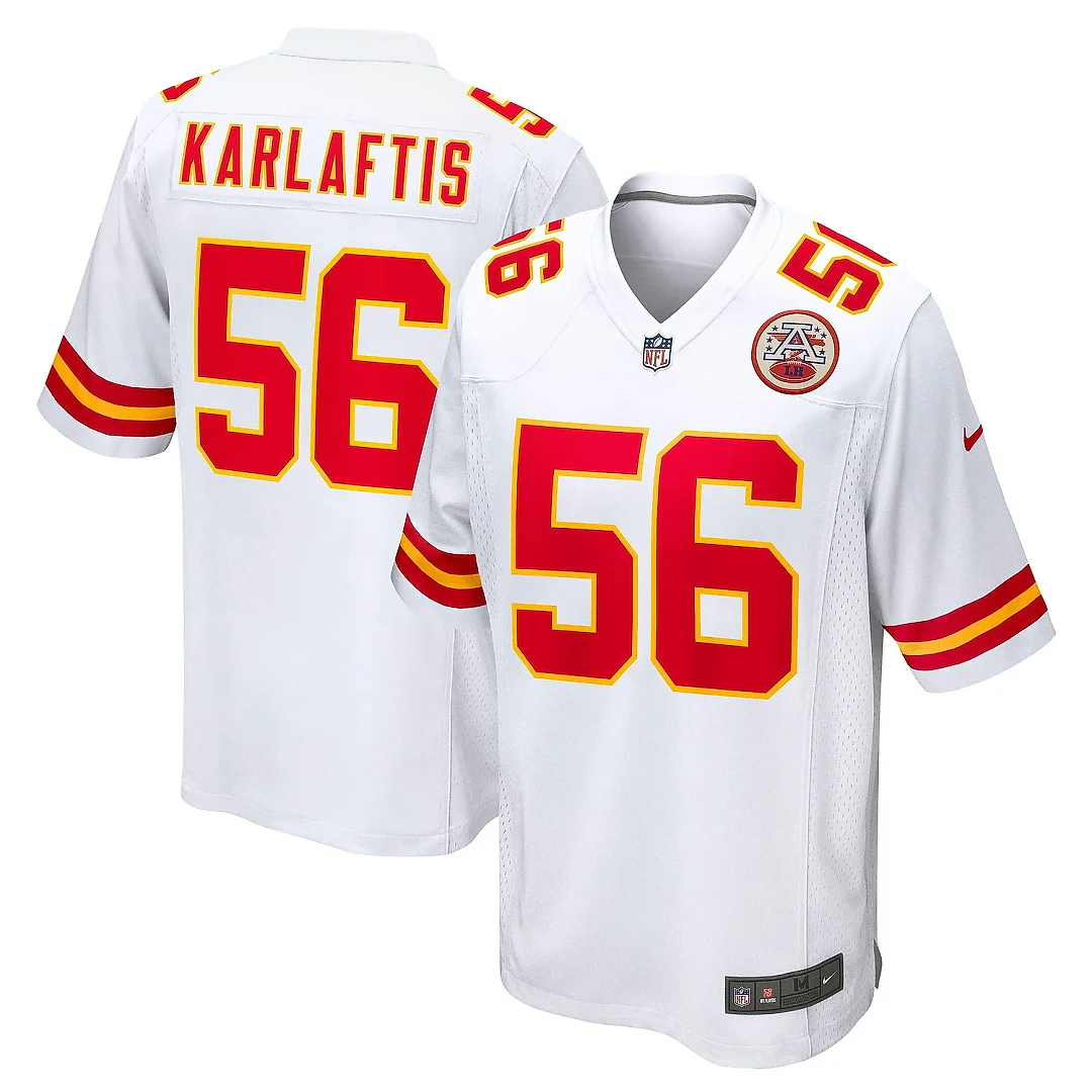 Zennovawear Men's Kansas City Chiefs George Karlaftis White Away Game Player Jersey