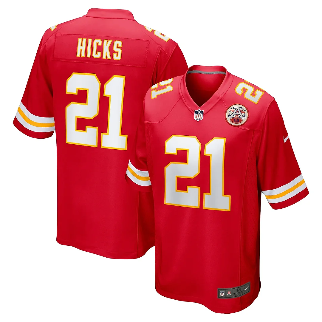Zennovawear Men's Kansas City Chiefs Jaden Hicks Red Game Jersey