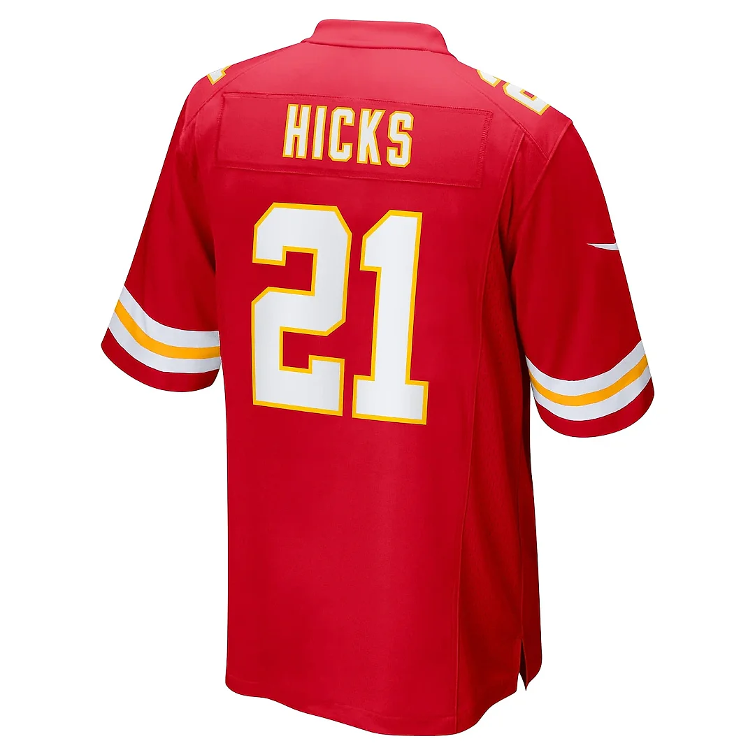 Zennovawear Men's Kansas City Chiefs Jaden Hicks Red Game Jersey