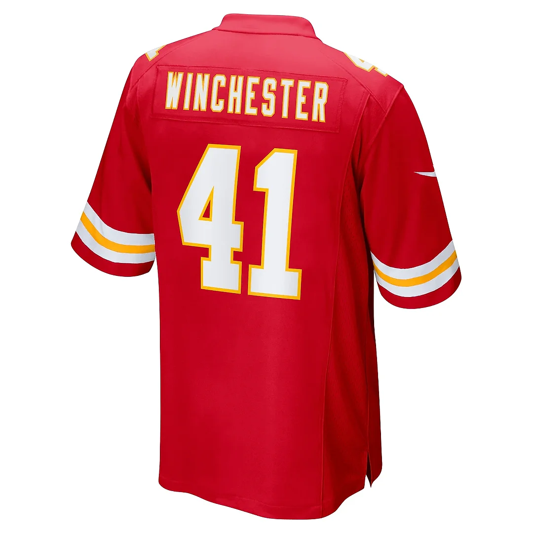 Zennovawear Men's Kansas City Chiefs James Winchester Red Game Jersey