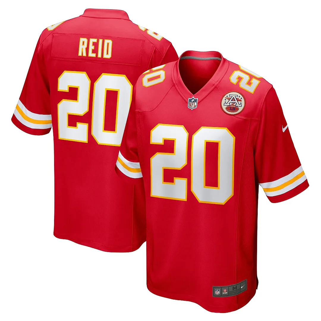 Zennovawear Men's Kansas City Chiefs Justin Reid Red Game Jersey
