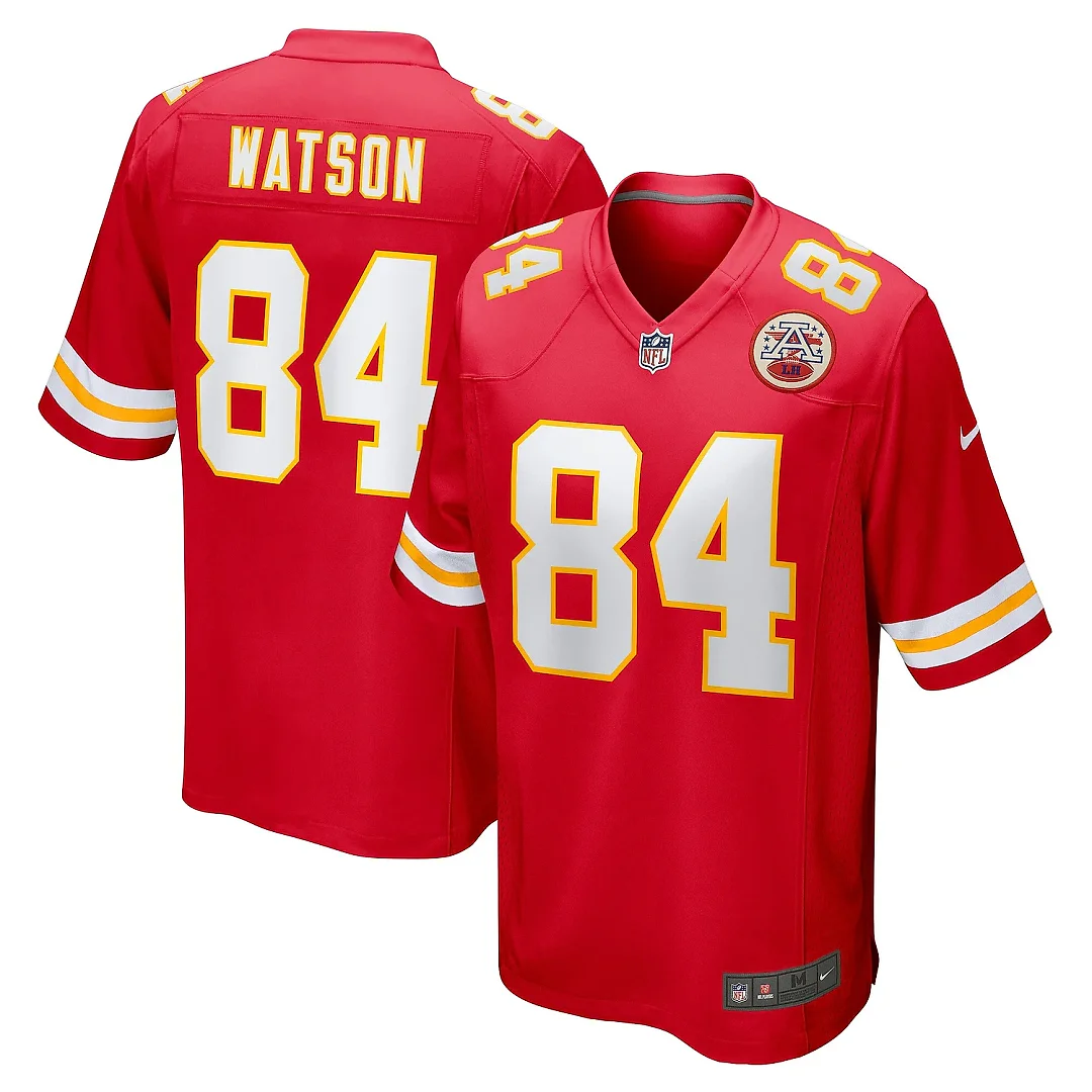 Zennovawear Men's Kansas City Chiefs Justin Watson Red Game Player Jersey