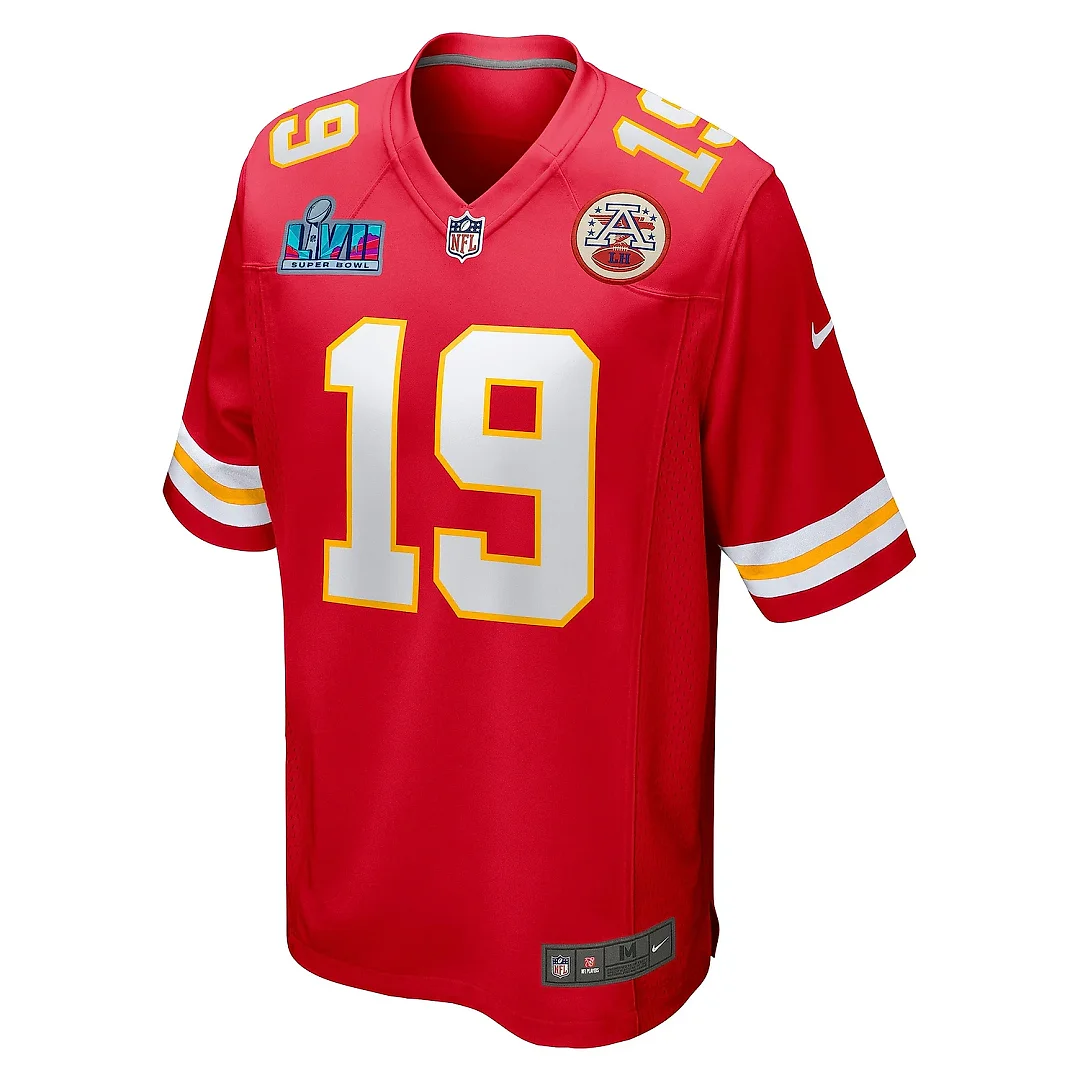 Zennovawear Men's Kansas City Chiefs Kadarius Toney Red Super Bowl LVII (2022 Season) Patch Game Jersey