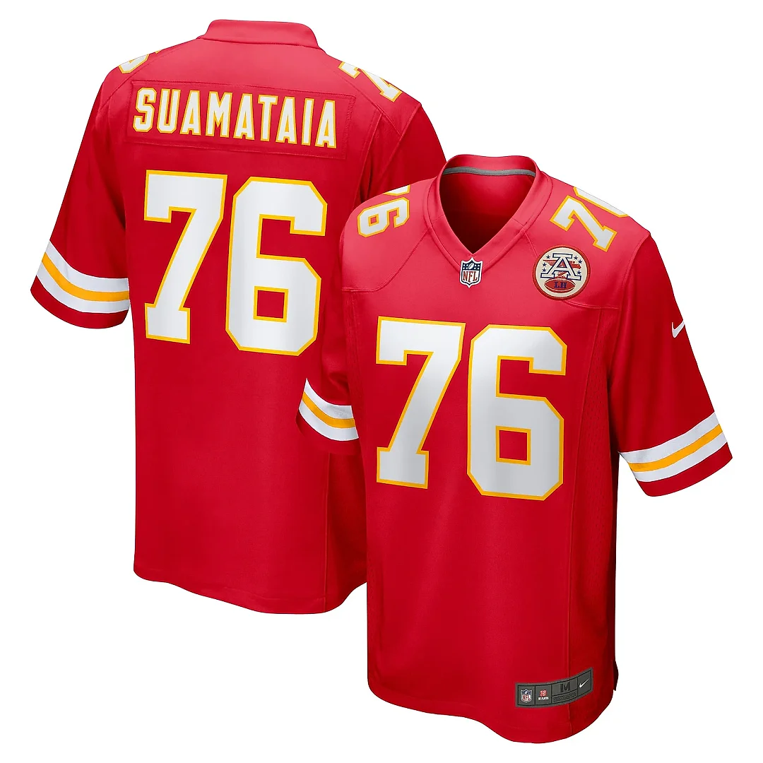 Zennovawear Men's Kansas City Chiefs Kingsley Suamataia Red Game Jersey