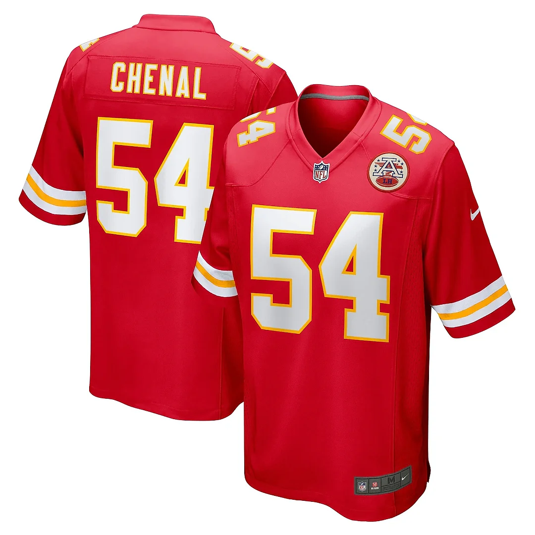 Zennovawear Men's Kansas City Chiefs Leo Chenal Red Game Player Jersey