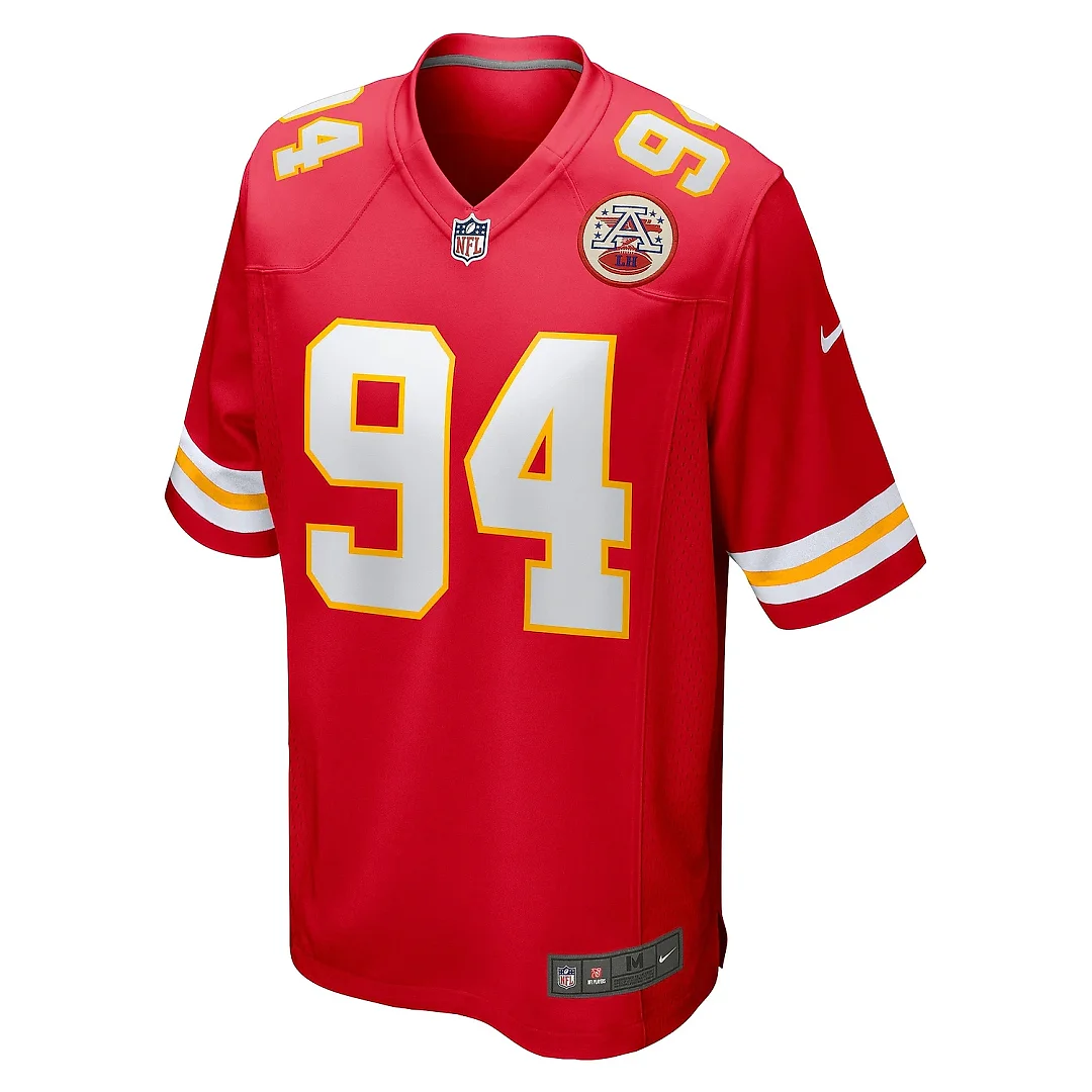 Zennovawear Men's Kansas City Chiefs Malik Herring Red Team Game Player Jersey
