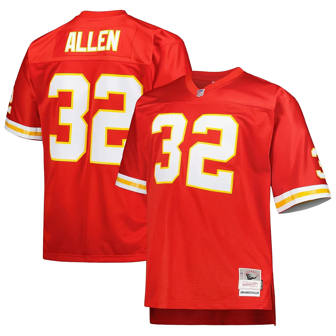 Zennovawear Men's Kansas City Chiefs Marcus Allen Mitchell & Ness Red Big & Tall 1994 Retired Player Jersey