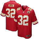 Zennovawear Men's Kansas City Chiefs Marcus Allen Red Game Retired Player Jersey