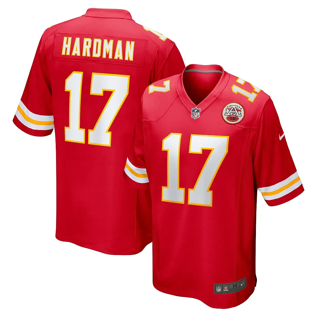 Zennovawear Men's Kansas City Chiefs Mecole Hardman Red Game Jersey