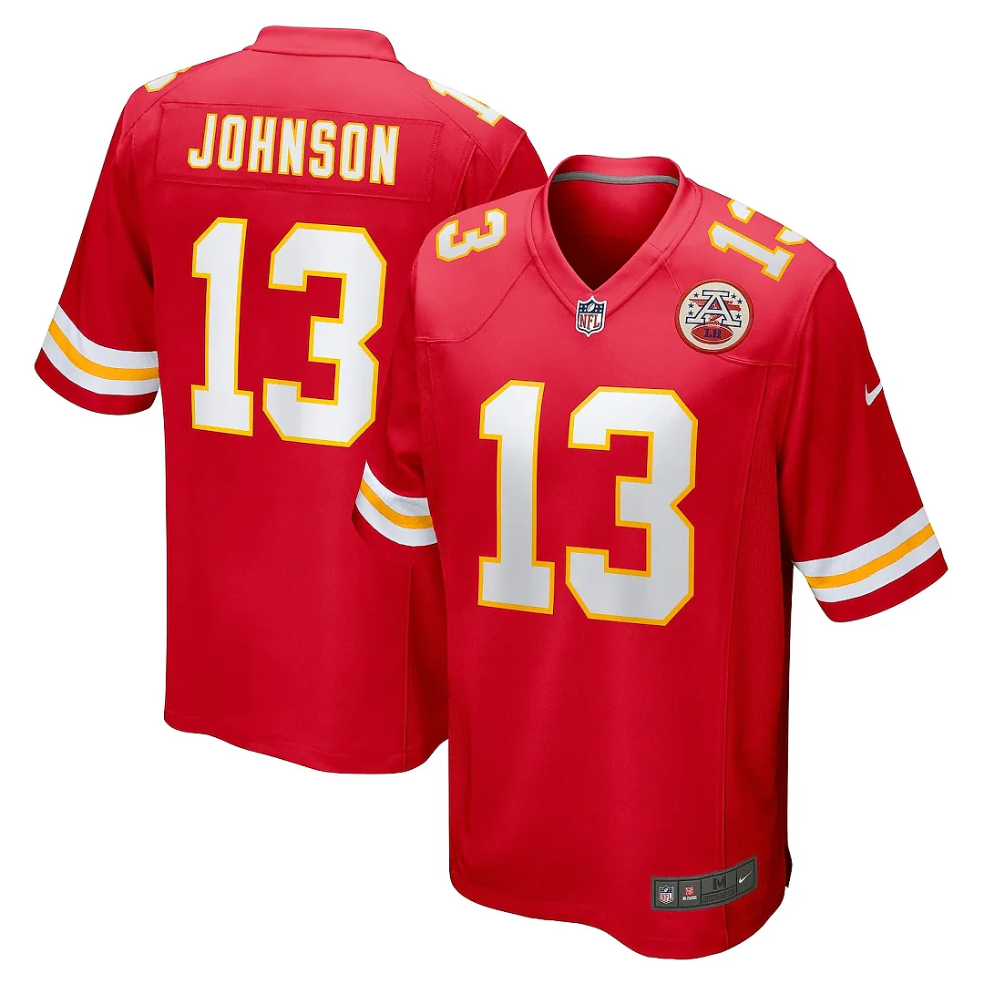 Zennovawear Men's Kansas City Chiefs Nazeeh Johnson Red Game Player Jersey