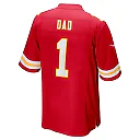 Zennovawear Men's Kansas City Chiefs Number 1 Dad Red Game Jersey