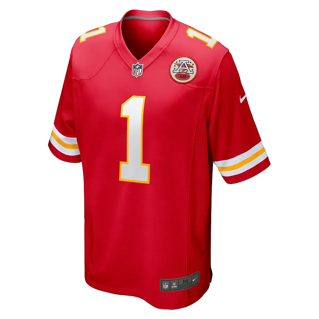 Zennovawear Men's Kansas City Chiefs Number 1 Dad Red Game Jersey