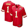 Zennovawear Men's Kansas City Chiefs Number 1 Groom Red Game Jersey