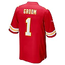 Zennovawear Men's Kansas City Chiefs Number 1 Groom Red Game Jersey