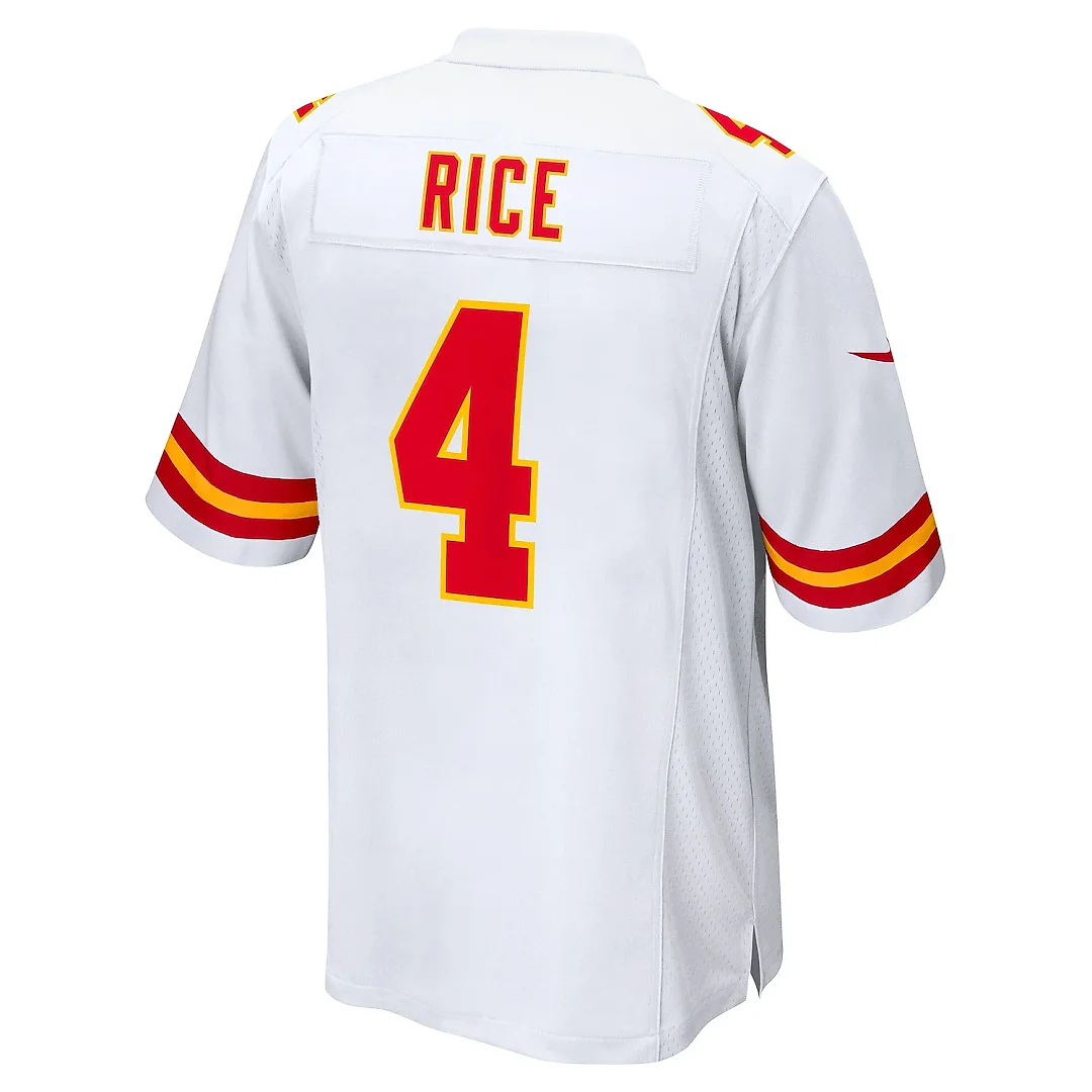 Zennovawear Men's Kansas City Chiefs Rashee Rice White Game Jersey