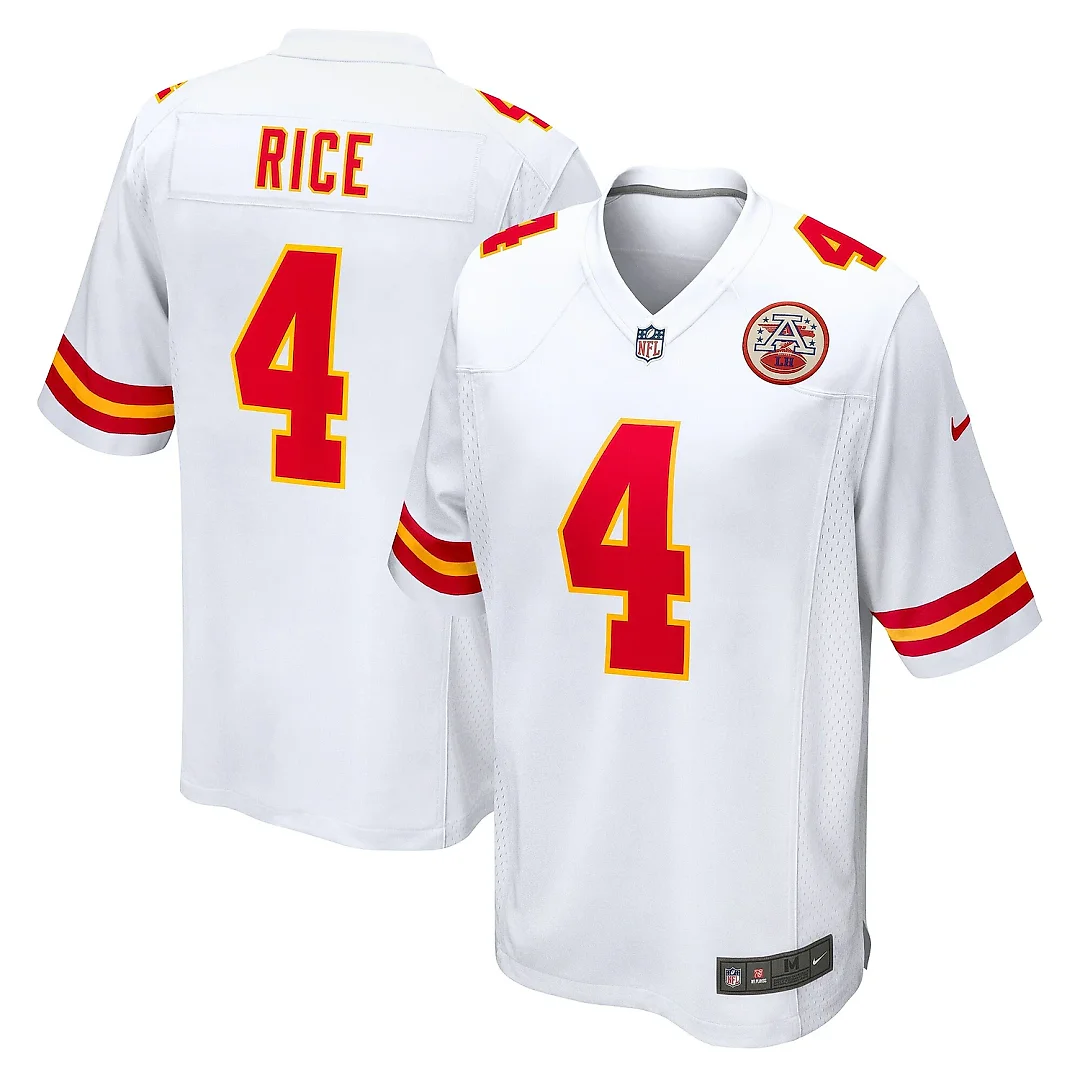Zennovawear Men's Kansas City Chiefs Rashee Rice White Game Jersey