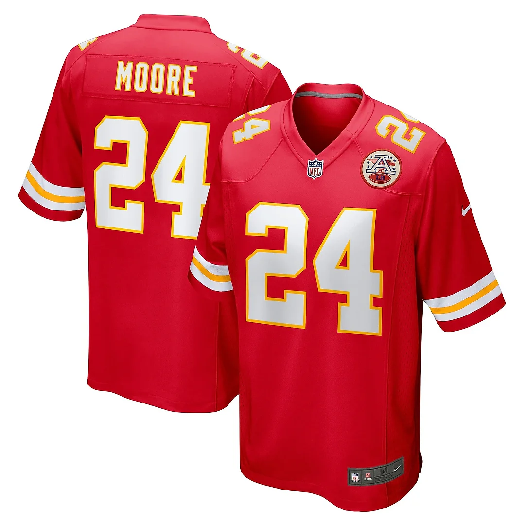 Zennovawear Men's Kansas City Chiefs Skyy Moore Red Game Player Jersey
