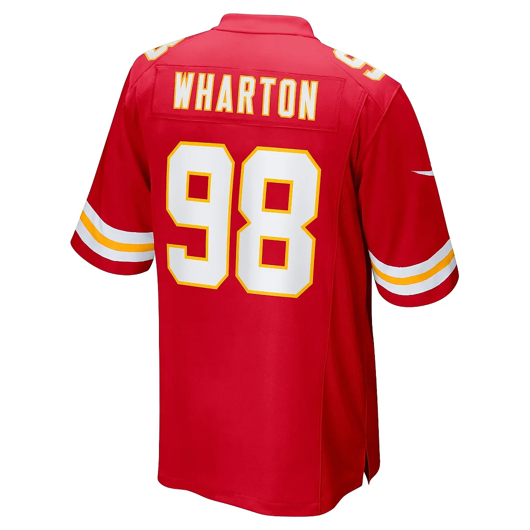 Zennovawear Men's Kansas City Chiefs Tershawn Wharton Red Game Jersey