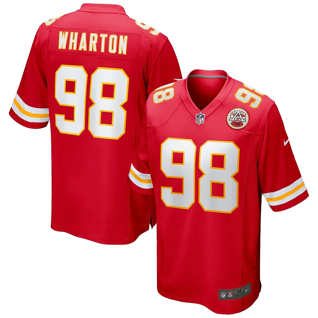 Zennovawear Men's Kansas City Chiefs Tershawn Wharton Red Game Jersey
