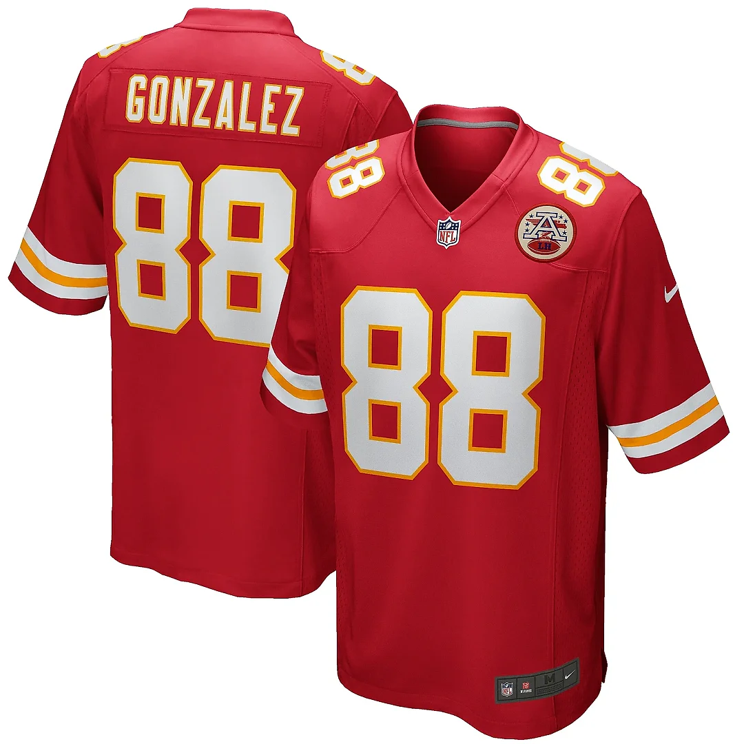 Zennovawear Men's Kansas City Chiefs Tony Gonzalez Red Game Retired Player Jersey