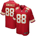Zennovawear Men's Kansas City Chiefs Tony Gonzalez Red Game Retired Player Jersey