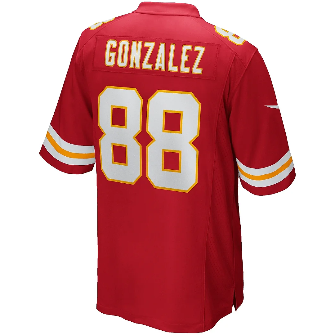 Zennovawear Men's Kansas City Chiefs Tony Gonzalez Red Game Retired Player Jersey