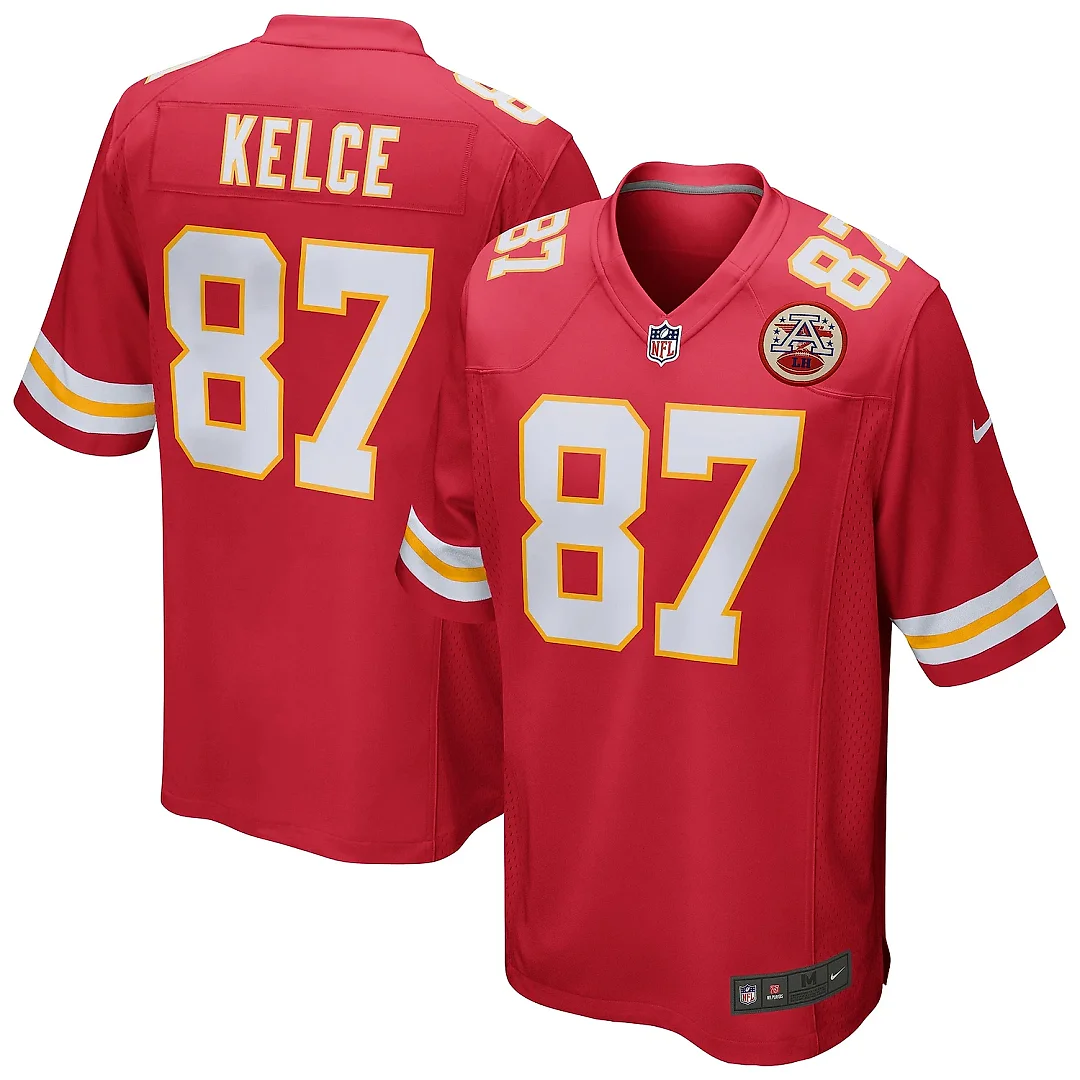 Zennovawear Men's Kansas City Chiefs Travis Kelce Red Game Jersey