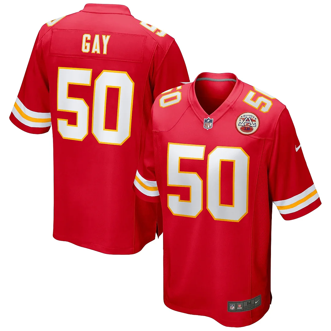 Zennovawear Men's Kansas City Chiefs Willie Gay Red Game Jersey