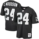 Zennovawear Men's Las Vegas Raiders 2002 Charles Woodson Mitchell & Ness Black Throwback Retired Player Jersey
