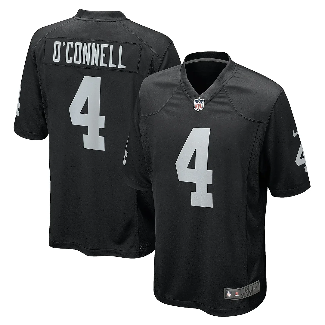 Zennovawear Men's Las Vegas Raiders Aidan O'Connell Black Game Jersey