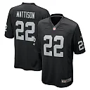Zennovawear Men's Las Vegas Raiders Alexander Mattison Black Team Game Jersey