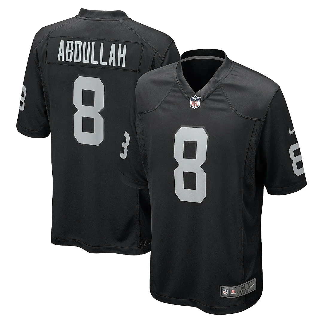 Zennovawear Men's Las Vegas Raiders Ameer Abdullah Black Team Game Jersey