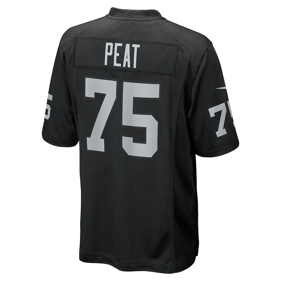 Zennovawear Men's Las Vegas Raiders Andrus Peat Black Team Game Jersey