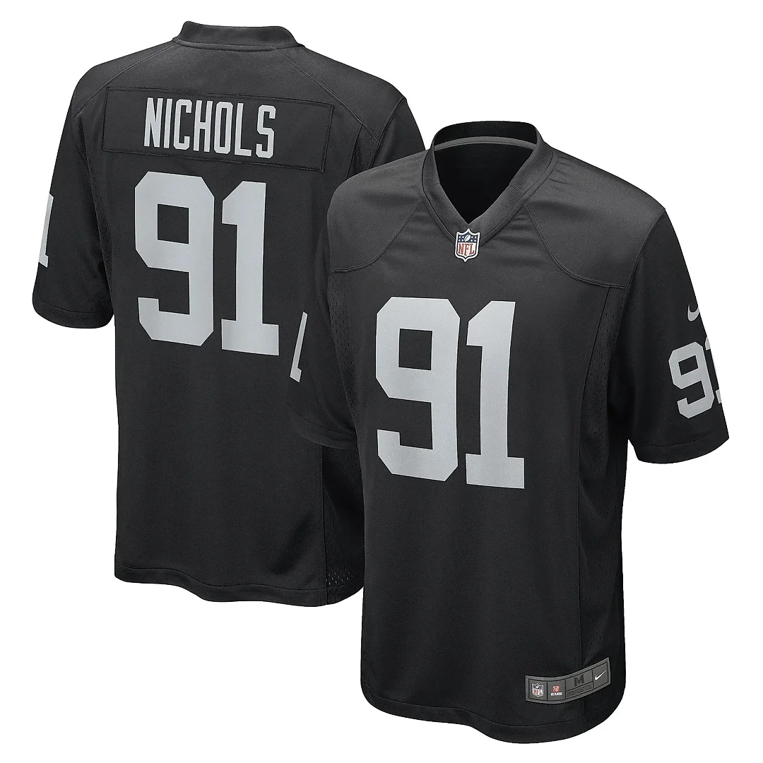 Zennovawear Men's Las Vegas Raiders Bilal Nichols Black Game Player Jersey