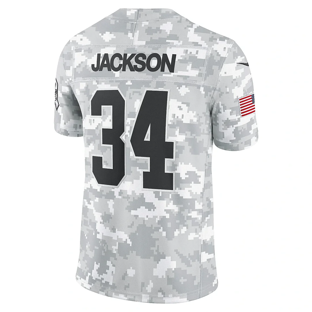 Zennovawear Men's Las Vegas Raiders Bo Jackson Arctic Camo 2024 Salute to Service Retired Player Limited Jersey