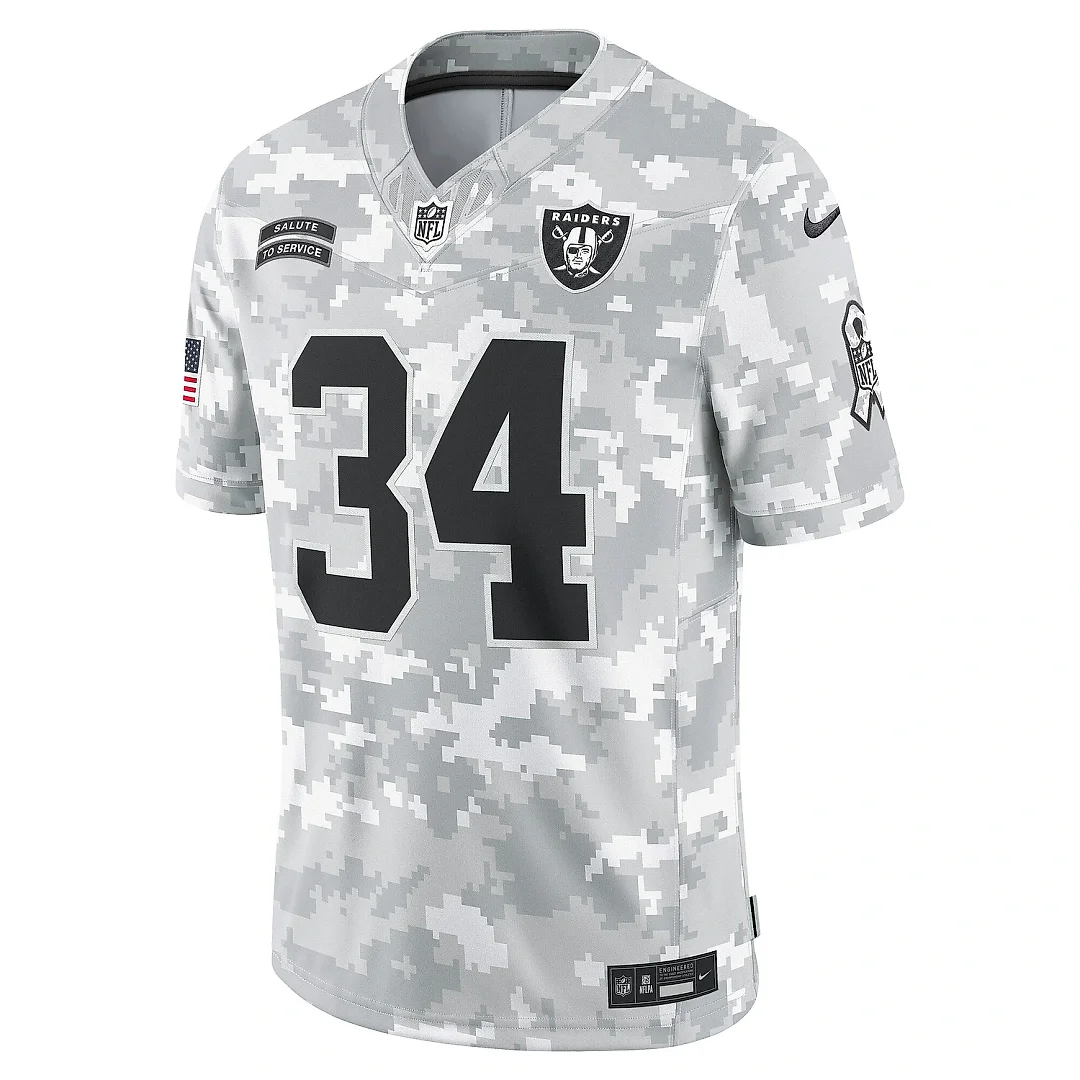 Zennovawear Men's Las Vegas Raiders Bo Jackson Arctic Camo 2024 Salute to Service Retired Player Limited Jersey