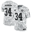 Zennovawear Men's Las Vegas Raiders Bo Jackson Arctic Camo 2024 Salute to Service Retired Player Limited Jersey