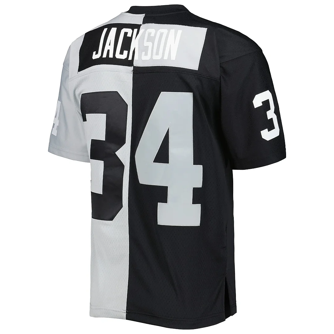 Zennovawear Men's Las Vegas Raiders Bo Jackson Mitchell & Ness Black/Silver 1988 Split Legacy Jersey
