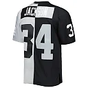 Zennovawear Men's Las Vegas Raiders Bo Jackson Mitchell & Ness Black/Silver 1988 Split Legacy Jersey