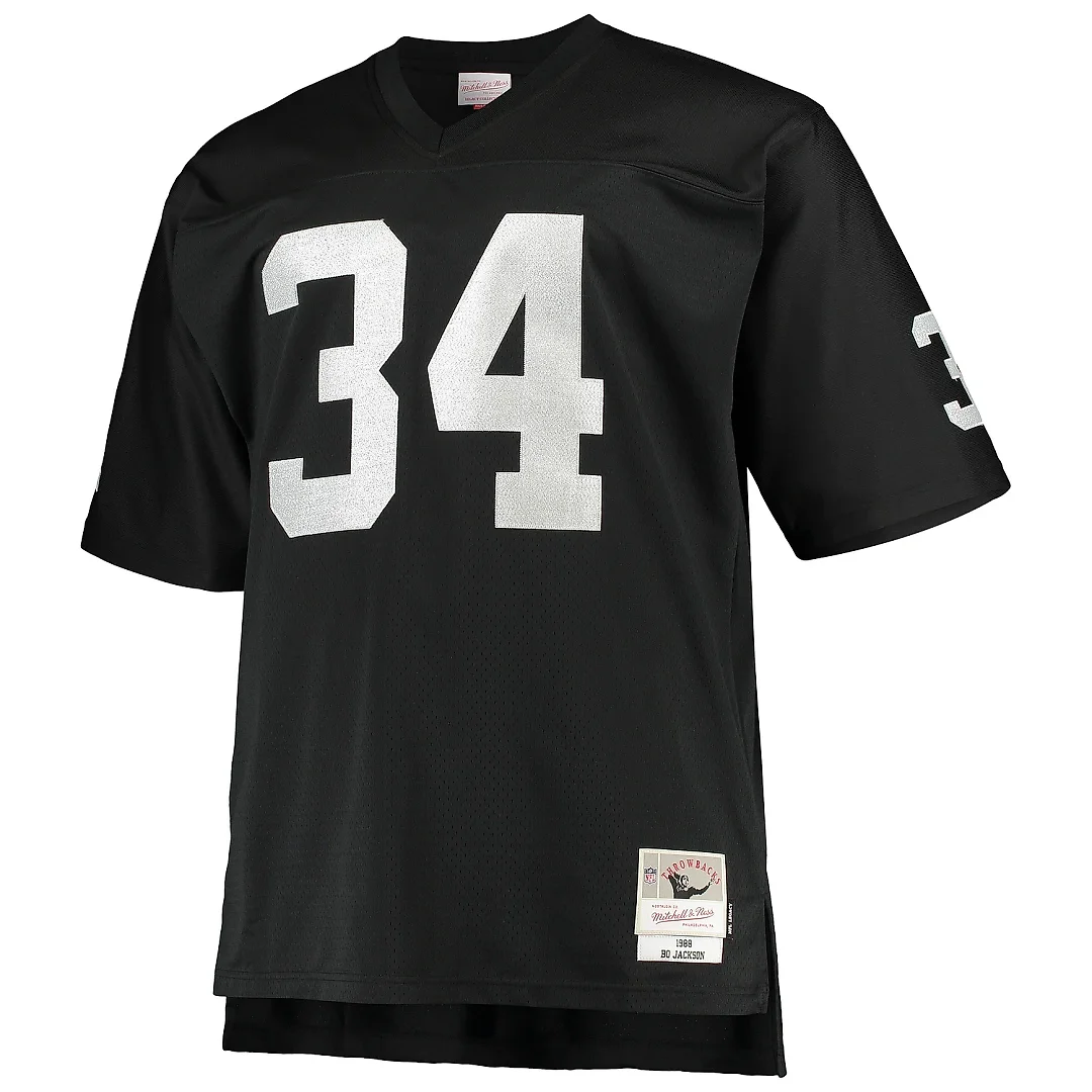 Zennovawear Men's Las Vegas Raiders Bo Jackson Mitchell & Ness Black Big & Tall 1988 Retired Player Jersey