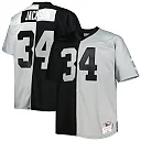 Zennovawear Men's Las Vegas Raiders Bo Jackson Mitchell & Ness Black/Silver Big & Tall Split Legacy Retired Player Jersey