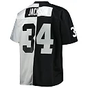 Zennovawear Men's Las Vegas Raiders Bo Jackson Mitchell & Ness Black/Silver Big & Tall Split Legacy Retired Player Jersey