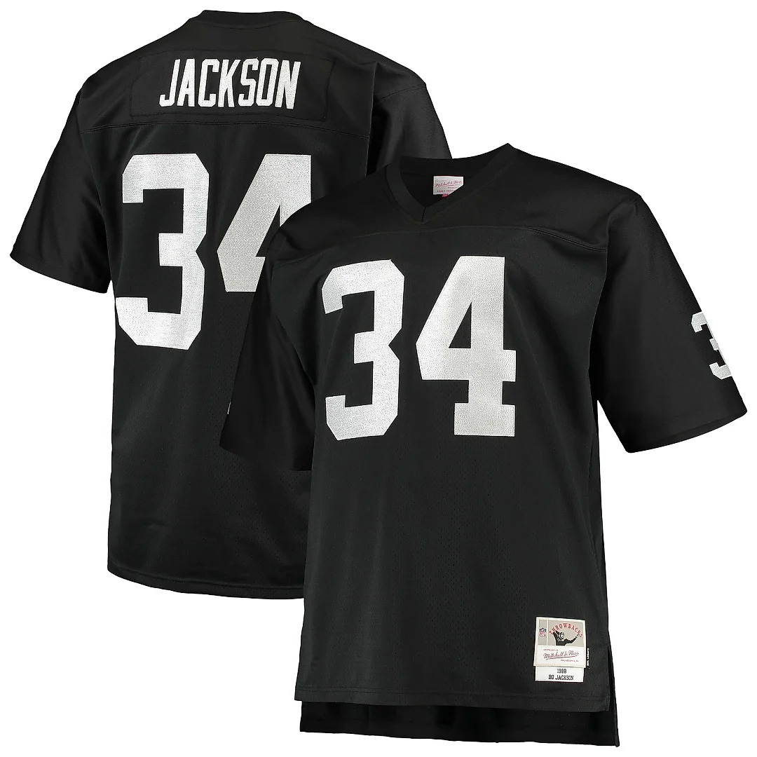 Zennovawear Men's Las Vegas Raiders Bo Jackson Mitchell & Ness Black Big & Tall 1988 Retired Player Jersey