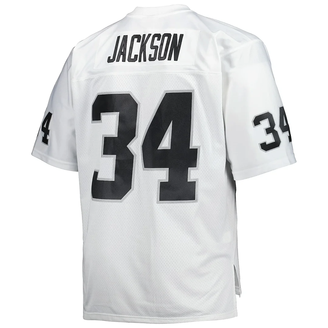 Zennovawear Men's Las Vegas Raiders Bo Jackson Mitchell & Ness White Big & Tall 1988 Retired Player Jersey