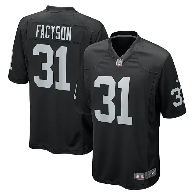 Zennovawear Men's Las Vegas Raiders Brandon Facyson Black Team Game Jersey